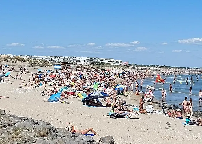 Cap D\'Agde, Appartement Bord De Mer, 50 M Plage De La Roquille, Climatise Et Wifi,